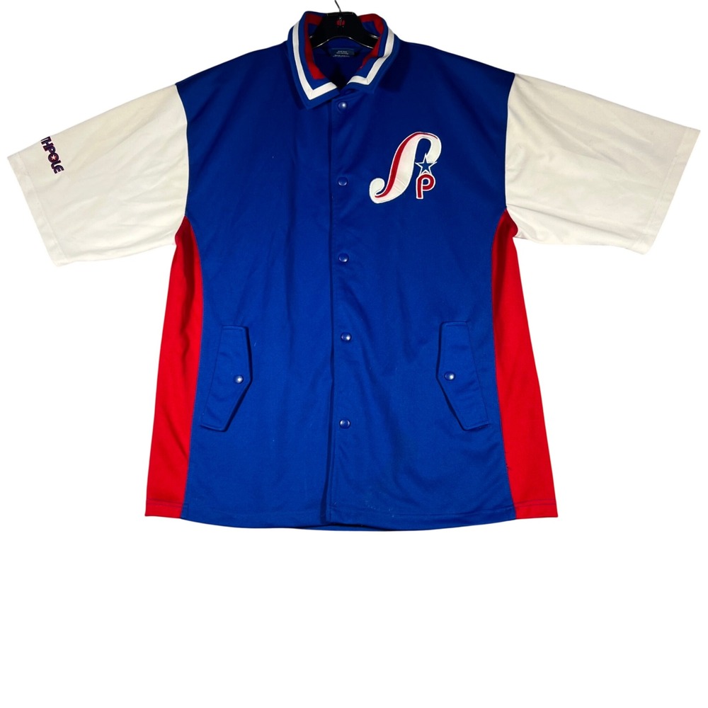 Southpole All Players League Baseball Jersey Blue White Red Mens Large Vintage